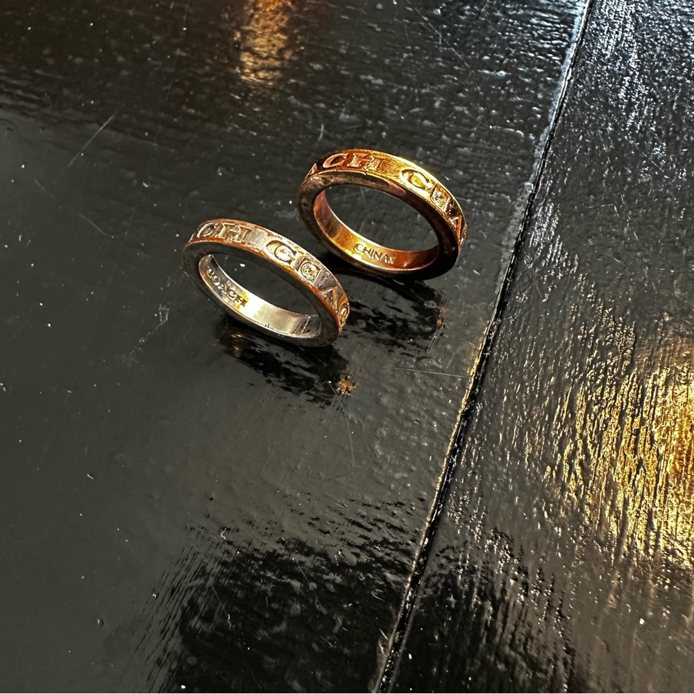 Coach Rings Set of Two Copper and Silver Size XS - Small y2k 2000s
